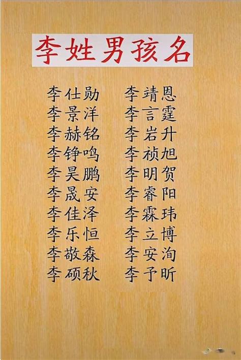 姓李的好名字|李姓小男孩名字大全集（简单顺口300个）